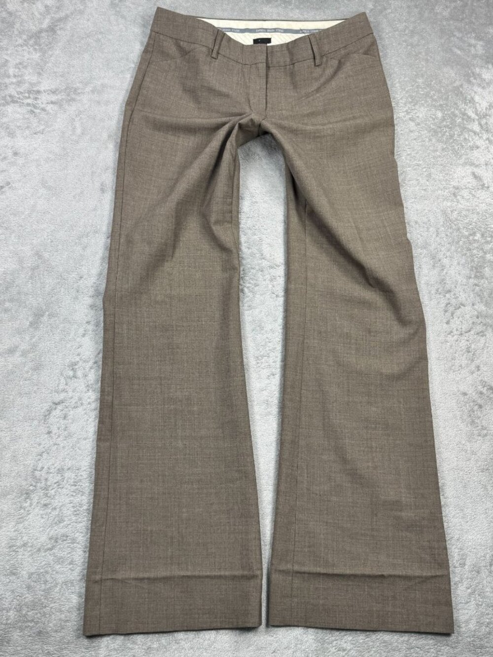 Y2K Express Editor Brown Low Rise Flare Wide Leg Trousers Womens 6R Office Siren